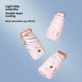 珐迈斯迷你六折伞双层太阳伞防紫外线遮阳伞小巧便携口袋防晒伞雨