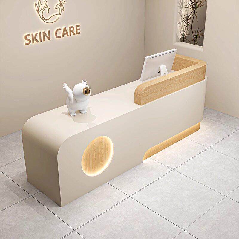 吧台轻奢高级感美容院收银柜台服装店医院诊所培训机构前台接待台