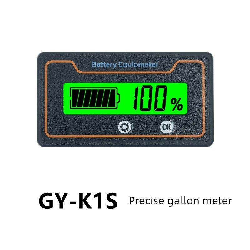 库仑计精密功率计铅酸锂铁锂电池电量显示计Gy-K1S显示放电充电
