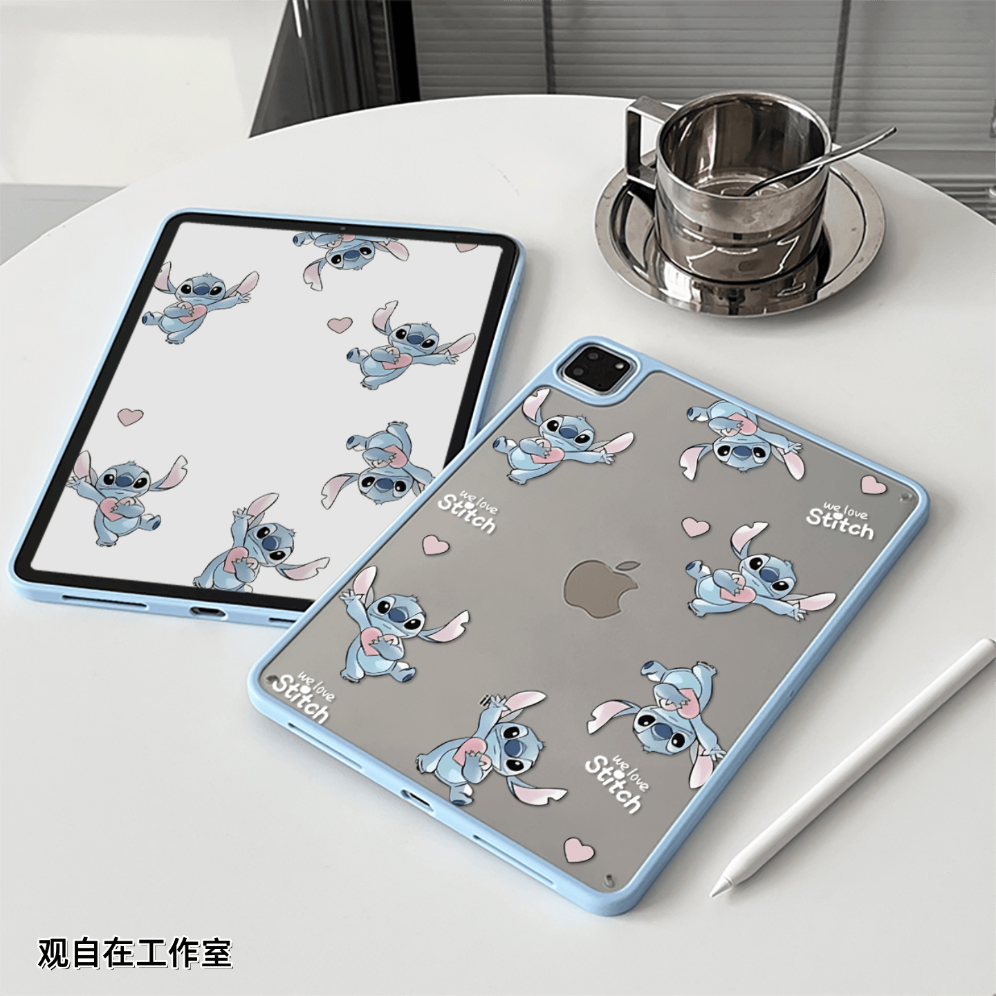 抱心史迪仔适用iPad保护壳带笔槽新款11代10.9寸air567无盖防弯轻薄pro11亚克力10代ipad保护套9代平板保护壳,3C数码配件,平板电脑保护套/壳,淘宝优惠券,粉丝福利购,淘宝优惠卷