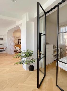 铁艺法式复古极简门室内书房衣帽间平开门简约玻璃客厅阳台庭院门