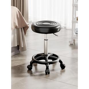 美容凳子滑轮升降大工凳美发可旋转美甲师牙医椅子美容床专用圆凳
