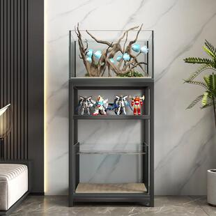 上下双层鱼缸架子桌面超强承重底柜专用架放置柜实木落地式水族箱