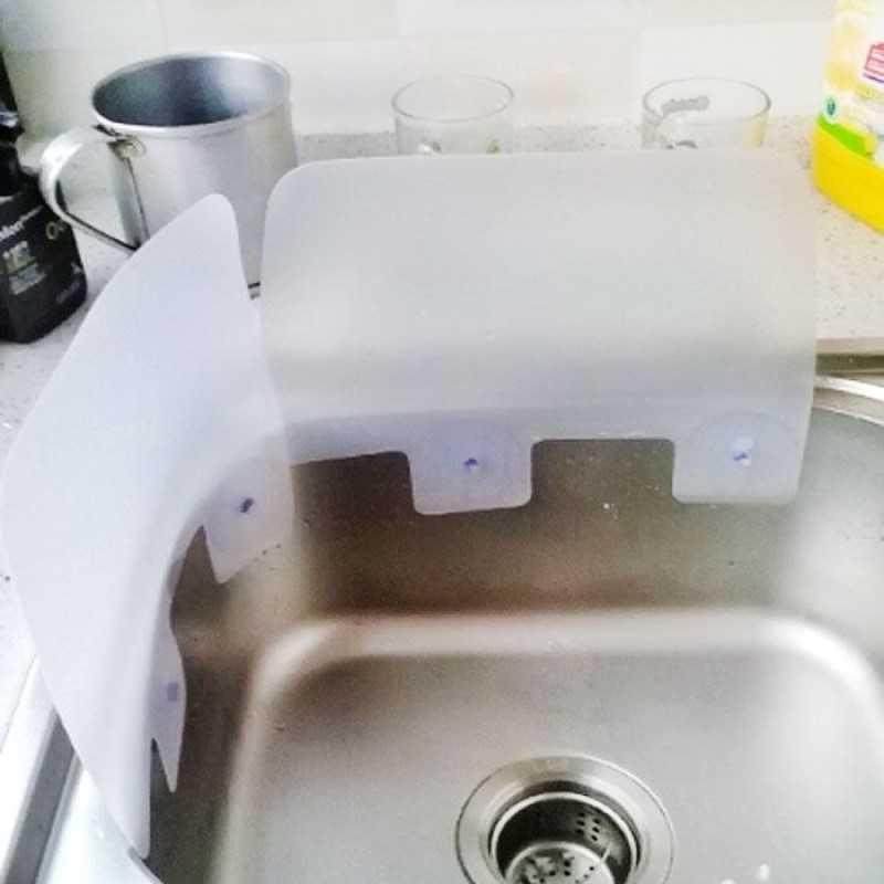 热销隔水水盆洗手台水池挡水板吸盘式洗池防水条挡板水盆吸壁厨房