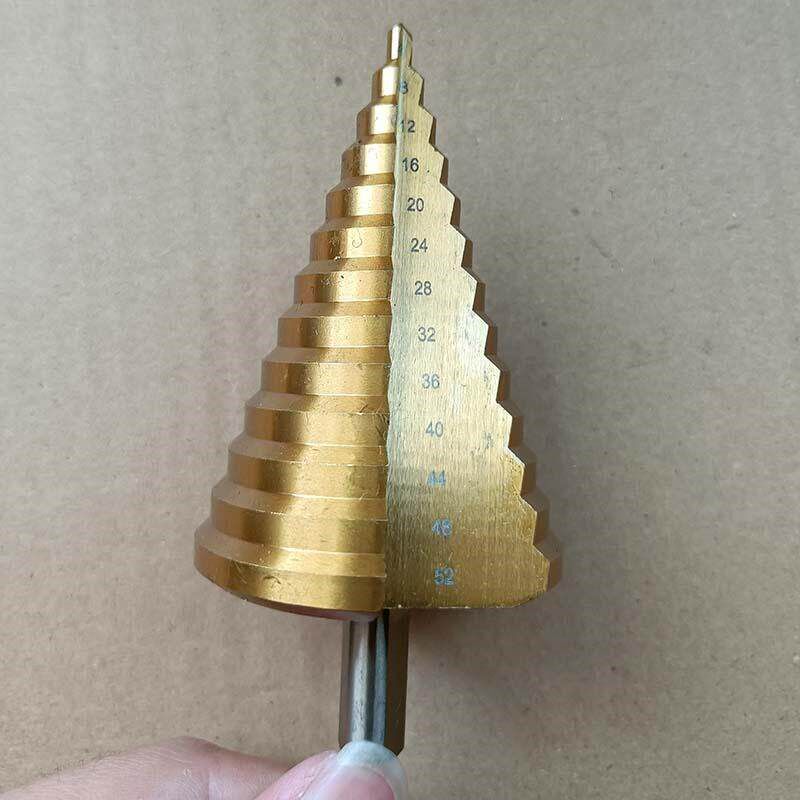 热销镀钛宝塔钻头阶梯钻4-52mm三角柄高速钢钻头打孔台阶钻扩孔器