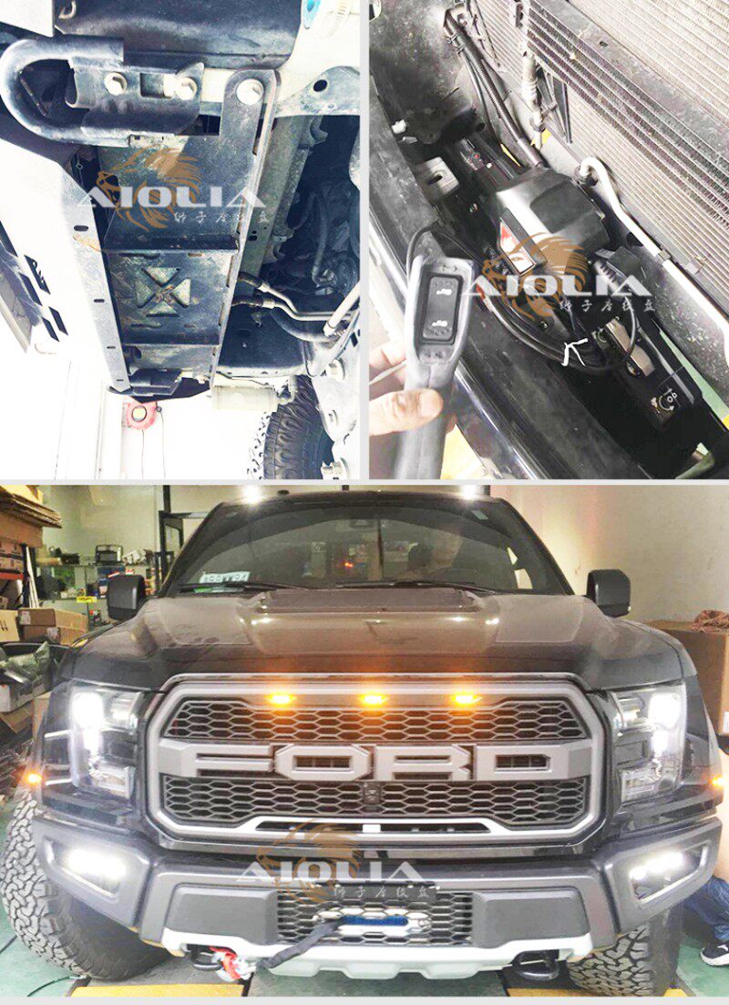 热销猛禽电动绞盘12越野车拖车F150自救内置车载脱困自救绞盘托架