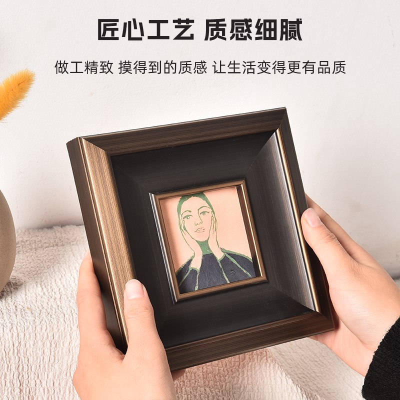 热销复古实木质画框定制装裱油画外框高级感挂墙相框中古风自装空
