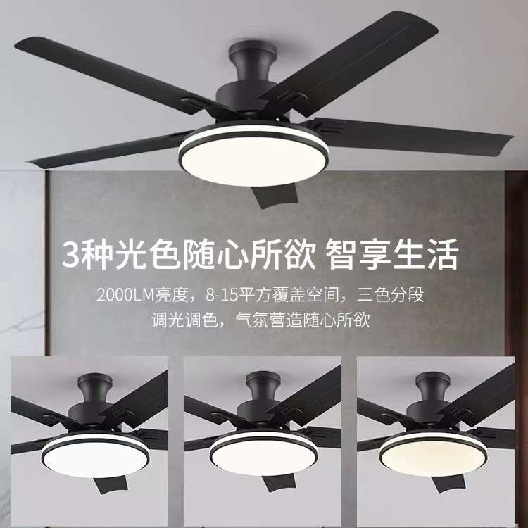 风扇灯客厅家用餐厅吊扇灯带灯电风扇吊灯灯扇一体两用2025年新款