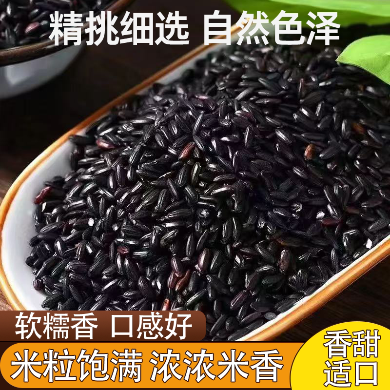 东北农家新黑米无染色黑大米五谷杂粮米香醇厚甜糯适口软糯绵密
