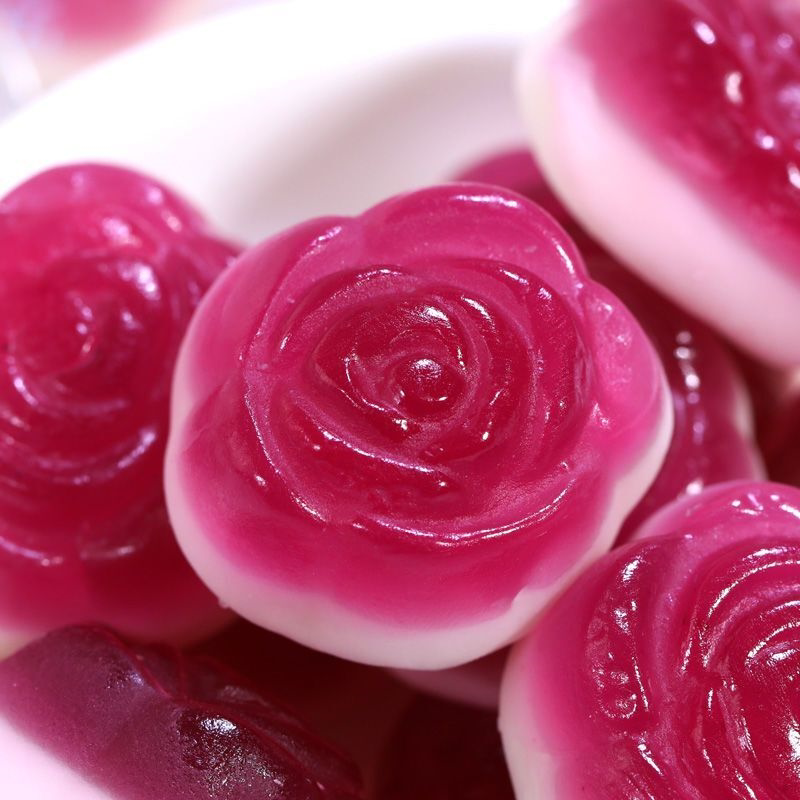 喜糖散装心型玫瑰花型高端橡皮糖QQ果汁软糖红色婚礼婚庆结婚糖果