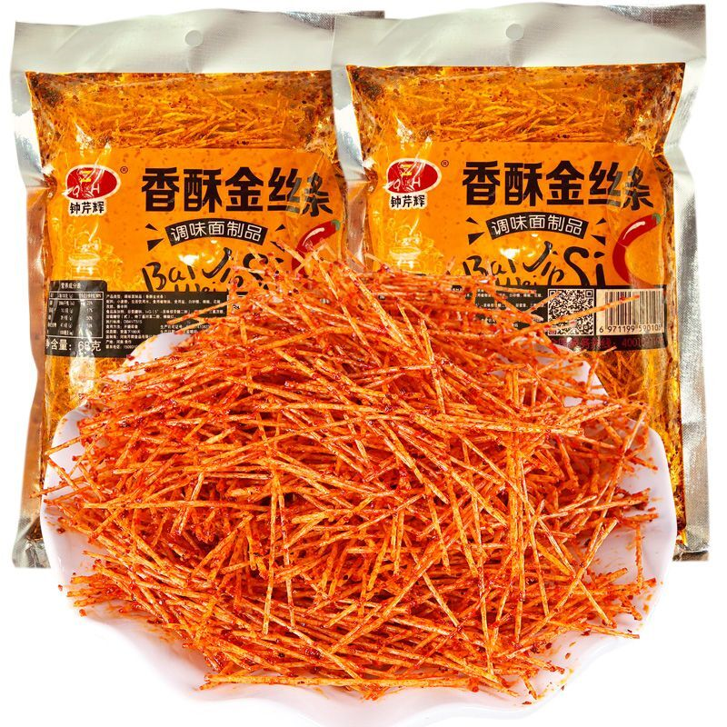 钟芹辉香酥金丝条辣条60g/袋 8090后童年怀旧零食网红麻辣香辣丝