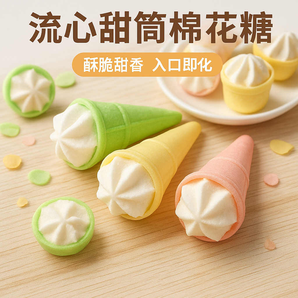 冰激凌冰淇淋棉花甜筒批发桶装雪糕夹心儿童休闲网红零食节日食品