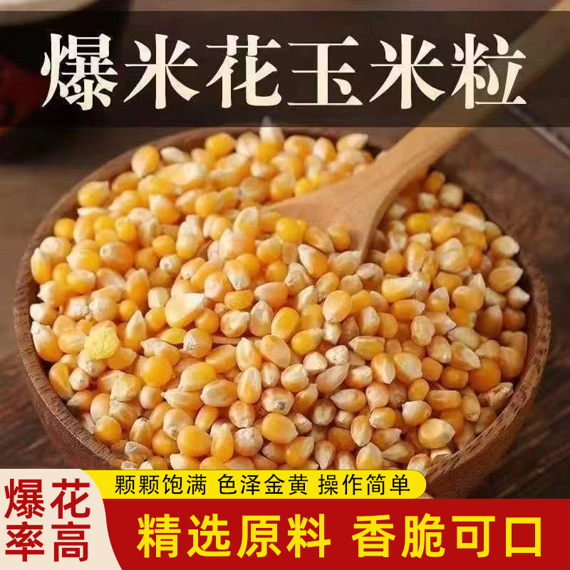 影院爆米花专用玉米粒家用自做球形爆米花原料颗粒饱满香脆可口