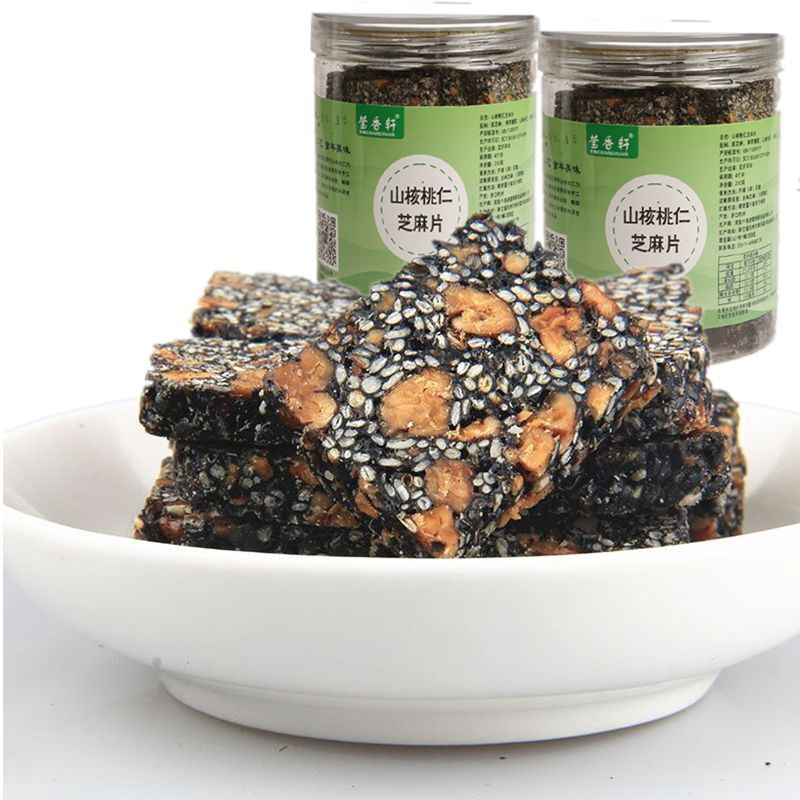 山核桃仁黑芝麻糖香脆每日坚果零食特产杭州临安小核桃仁芝麻片