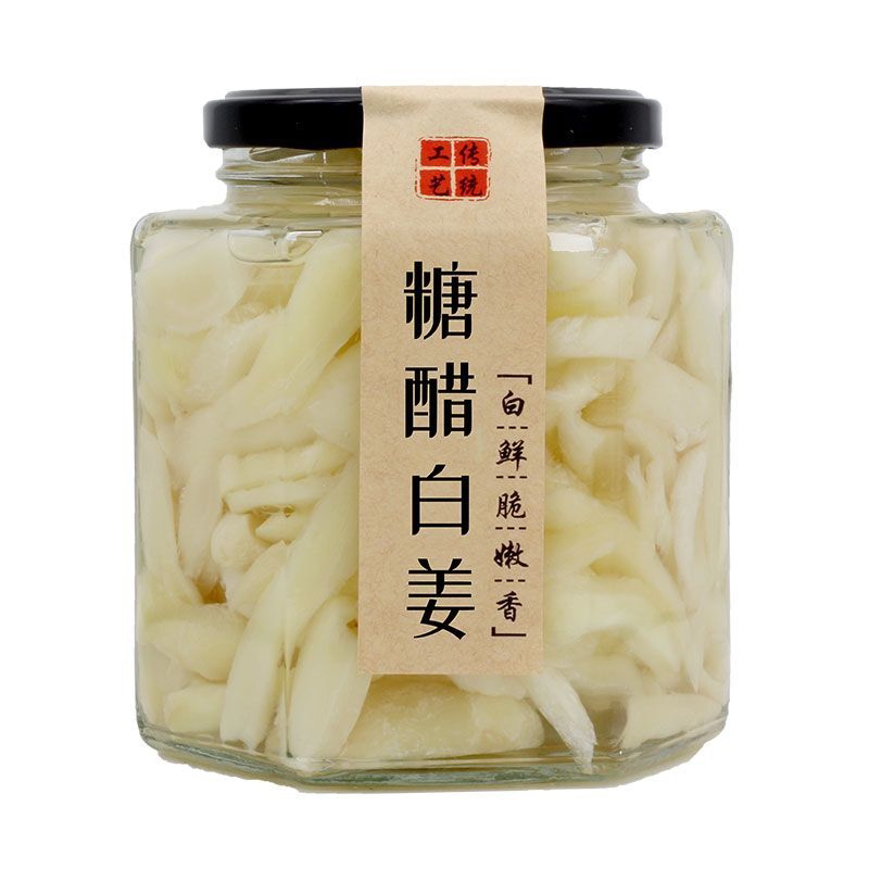 玻璃瓶醋泡姜安徽特产铜陵生姜糖醋白姜酸甜生姜酱汁咸生姜泡菜姜