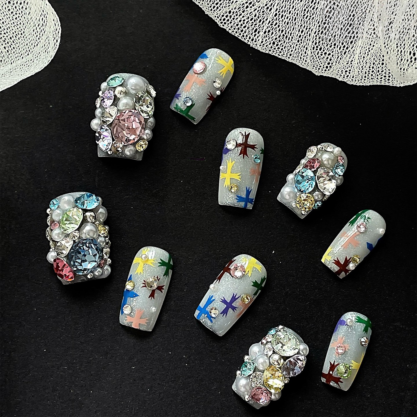 宝石盒子施华洛纯手工定制穿戴甲