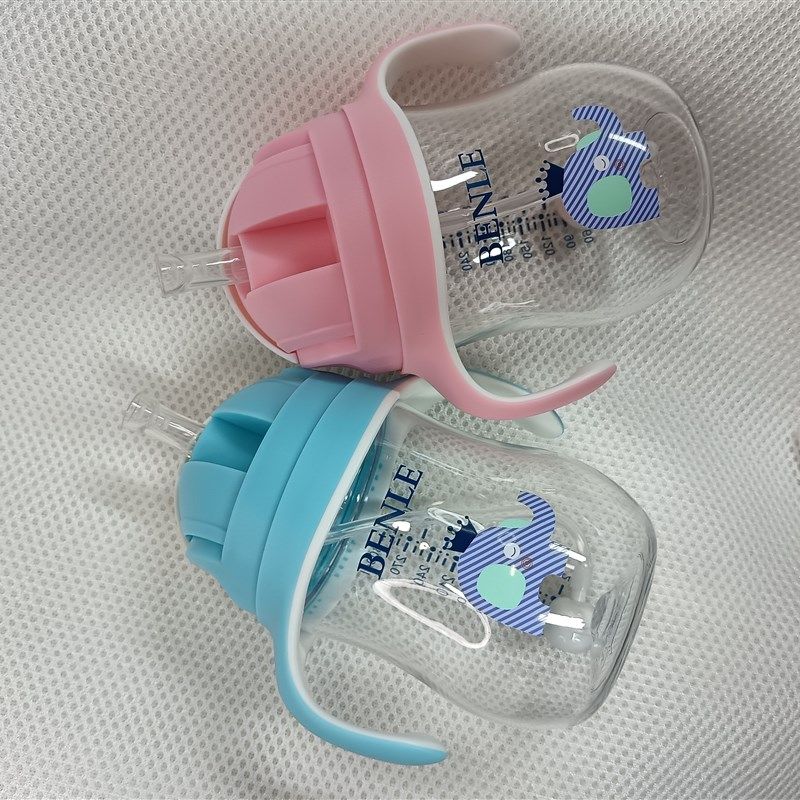 热销婴儿学饮杯儿童水杯幼儿园宝宝防摔防呛防漏带手柄重力球吸管