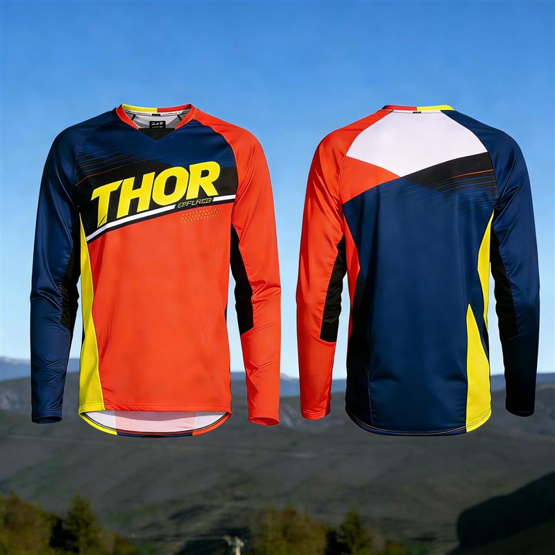 热销2026新款THOR越野摩托车服赛车服骑行套装透气速干衣摩托车衣