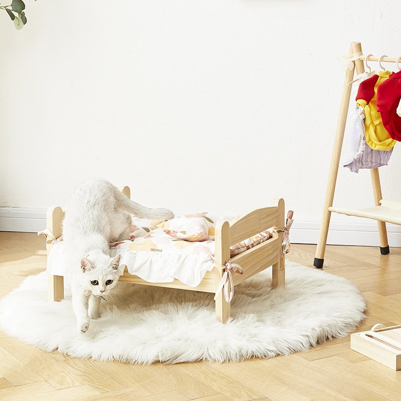 热销实木猫咪小床夏季狗狗床猫窝狗窝四季宠物窝大床猫咪通用实木