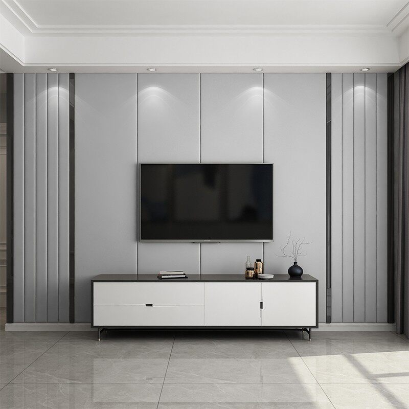 热销现代卧室床头硬包背景墙轻奢简约客厅沙发电视皮革软包墙板定