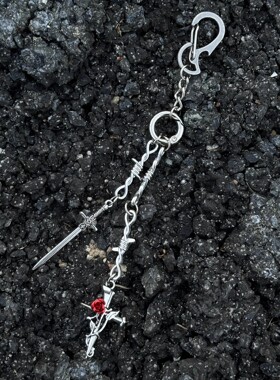 「剑与蔷薇」原创手作拉链挂饰时尚包包挂件钥匙扣链条穿搭点缀品