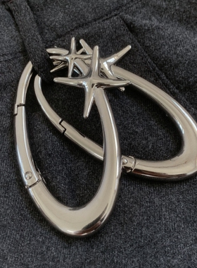 原创星星椭圆扣小众设计高级感钥匙扣cleanfit潮流腰间挂饰送礼物