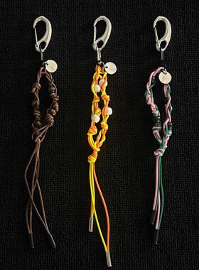 SFSN手作原创彩绳串珠挂件小众vintage腰间挂饰质感编织包包挂件