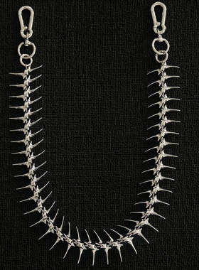 SFSN原创「骼骸」金属高克重鱼骨异形裤链原创手作拼接链条包挂件