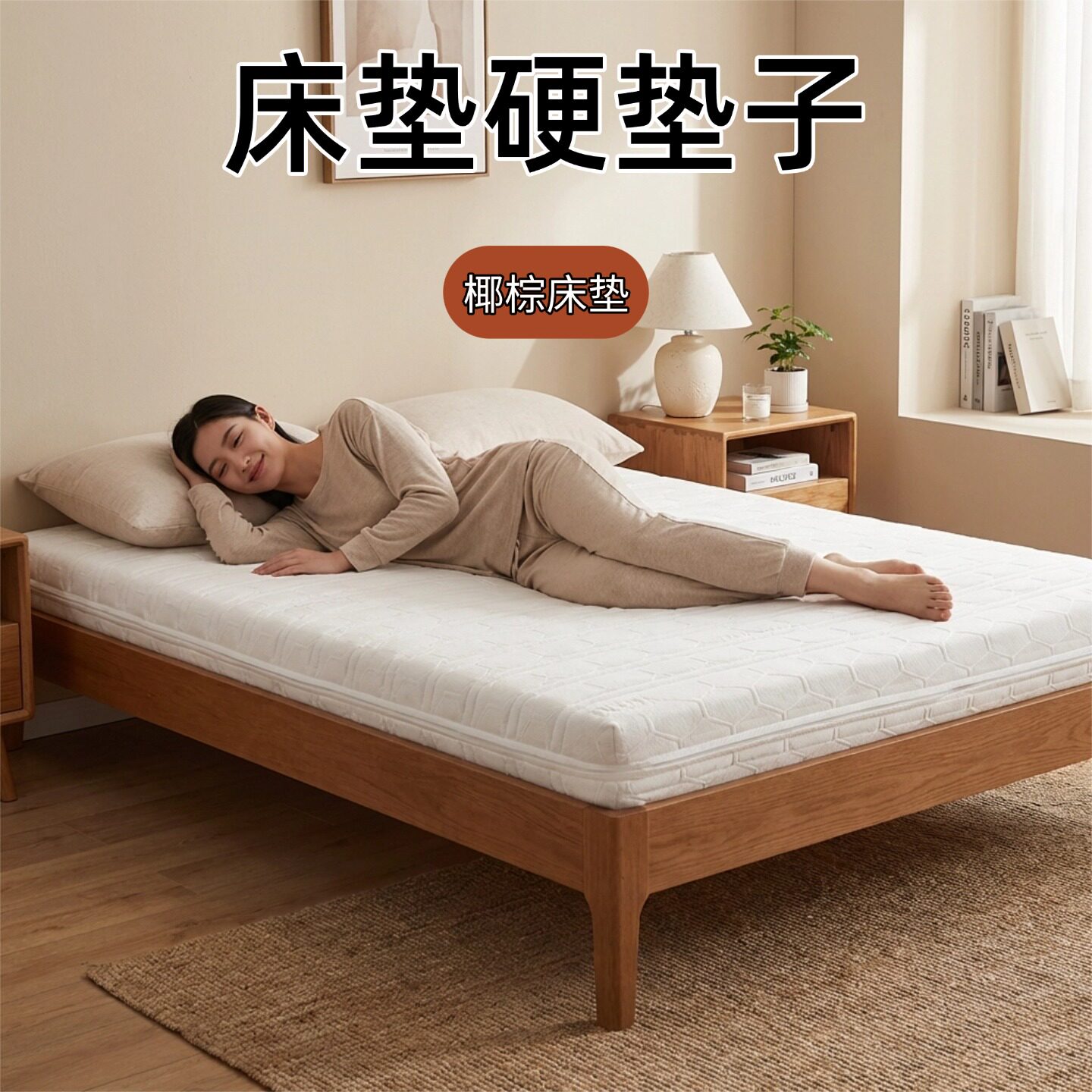 帝斯床垫硬垫子椰棕床垫S型黄麻水洗乳胶腰间盘突出专用榻榻米垫