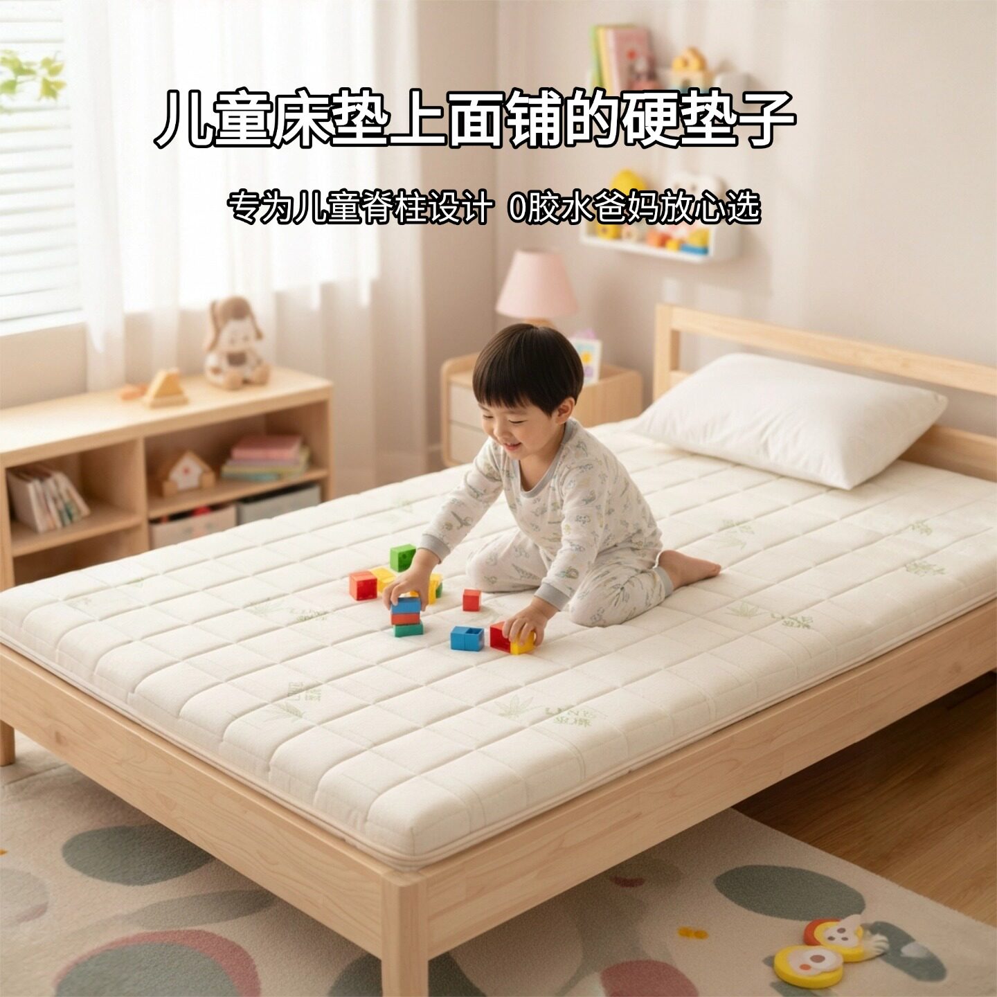 帝斯儿童床垫上面铺的硬垫子全拆定制S型黄麻家用护腰脊0甲醛胶水