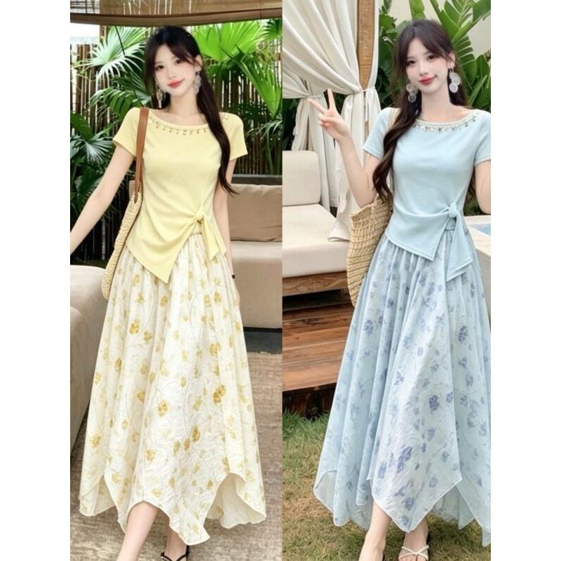 法式温柔风套装裙女夏季