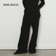 BUCCI 秋冬款 女士时尚 MISS 百搭显腿长直筒阔腿休闲针织优雅长裤