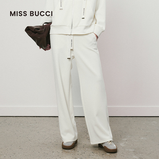 MISS BUCCI 秋冬款女士纯色休闲日常百搭美式运动风廓形卫裤女