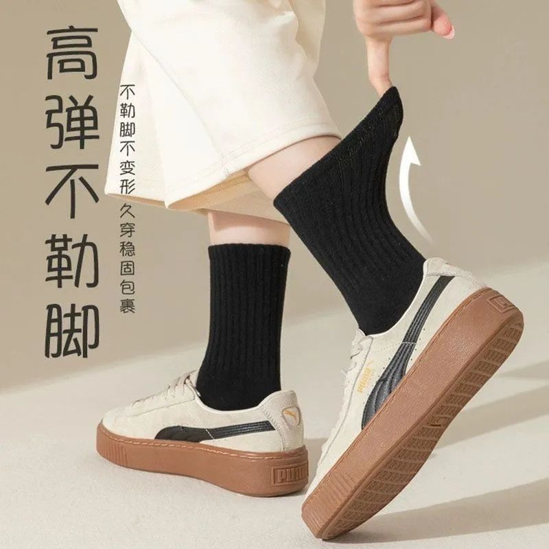 百搭纯色长筒运动情侣长高颜值