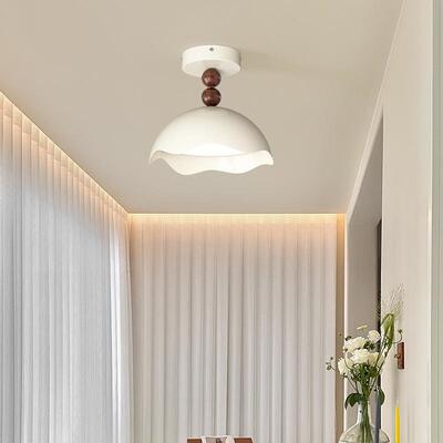 关奶油风阳台灯简约创意玄44476过走廊灯道全光谱护眼中古风蛋壳