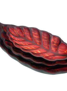 ILJ国木泰盘南亚木质果家居用品餐托盘荷叶形实木东茶盘茶托中式