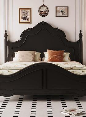 主黑色安娜床1木8的床实木箱体储物美式复LSM古米床卧双人床榉木