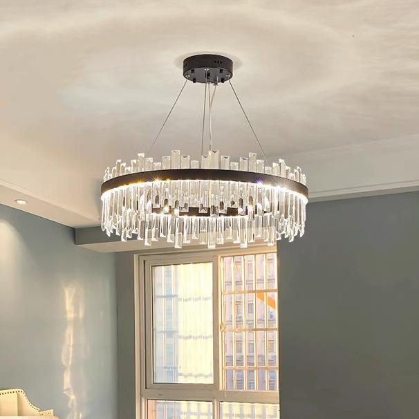 黑色轻吊客厅灯代简晶约餐厅饭厅灯现卧室水吊灯2025年469新款