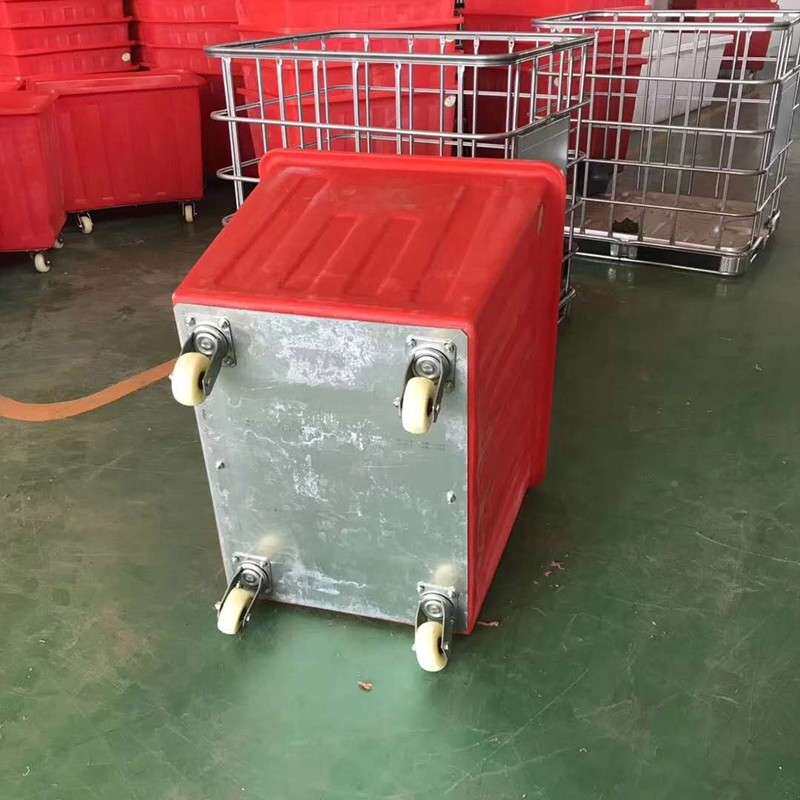 4HCO50宾L筋料馆铁布草车500升底部板带轮子周转箱1500升落布牛车