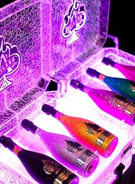 桃PA香槟酒箱神龙冰封酒箱夜场酒吧用套V黑酒盒子炫彩85999酒具箱