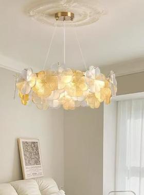 法式浪漫花朵水晶厅灯吊38020美式轻奢客厅餐设计师款孩女卧室护