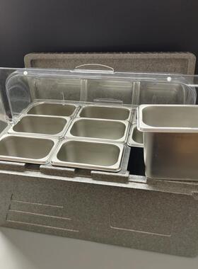 六格带摆摊鲜保保温箱冰粉水果冷藏箱保82481盒子冷箱防尘