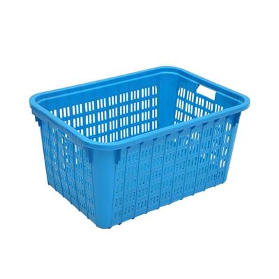 转箩大号加厚长方形塑料筐830周箩筐叠放蔬菜筐蓝83305色可胶箩水