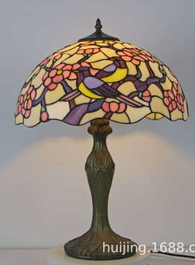 客厅卧书房护室眼灯欧式创玫e瑰喜鹊鸟LHJ-TD16意红蓝蜻蜓ld可调