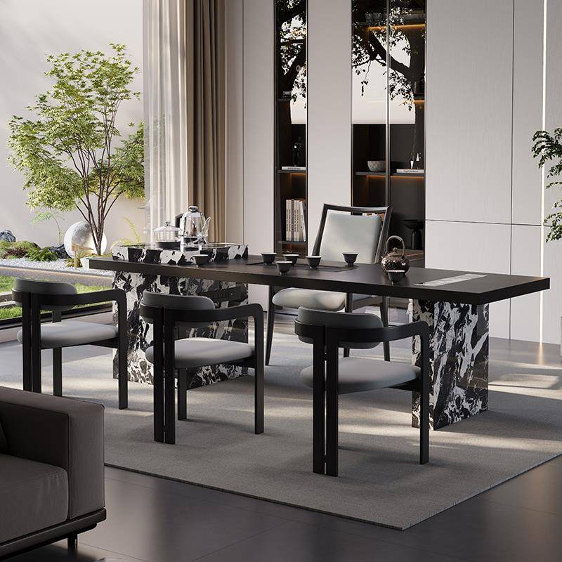 新式岩板茶桌意式简极茶台椅合组2025HYF新款高端家用客厅泡中茶