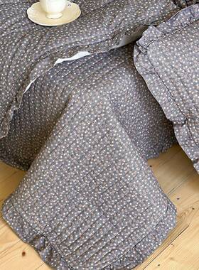 2025新棉麻印花三件榻套夹46023棉加厚床榻米床盖多用款途毯花边