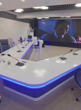 厂家异11980灯监带烤漆监控台豪华形监控心操作控制中台三联控桌