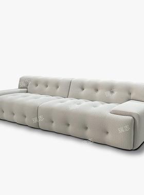 奶油风渐麦变拉NKG点沙发furn师ituresofa网红设计客厅布穗针织沙