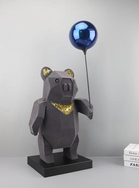 现代简约卡雕塑气球熊树通脂客厅卧室0921件电视柜样板房摆家居装