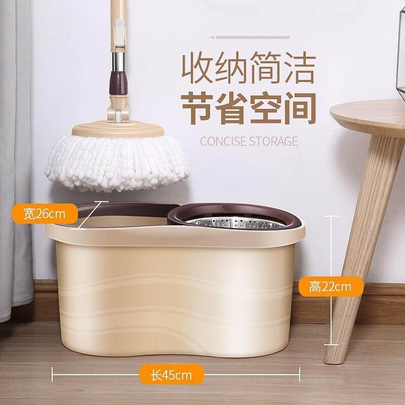 懒旋转拖把家用甩干脱拖布桶人自动免手洗手水压伸缩托拖把地YFO